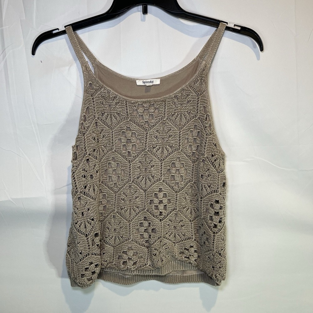 Splendid Eden Sweater knitted cotton Tank color Rattan Size Small MSRP $128.00